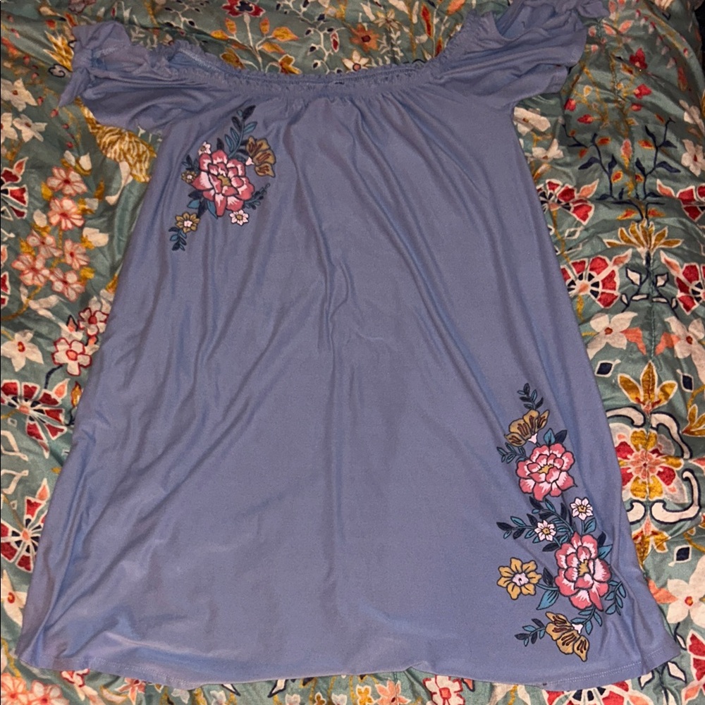 Derek Heart Blue Floral Mini Dress